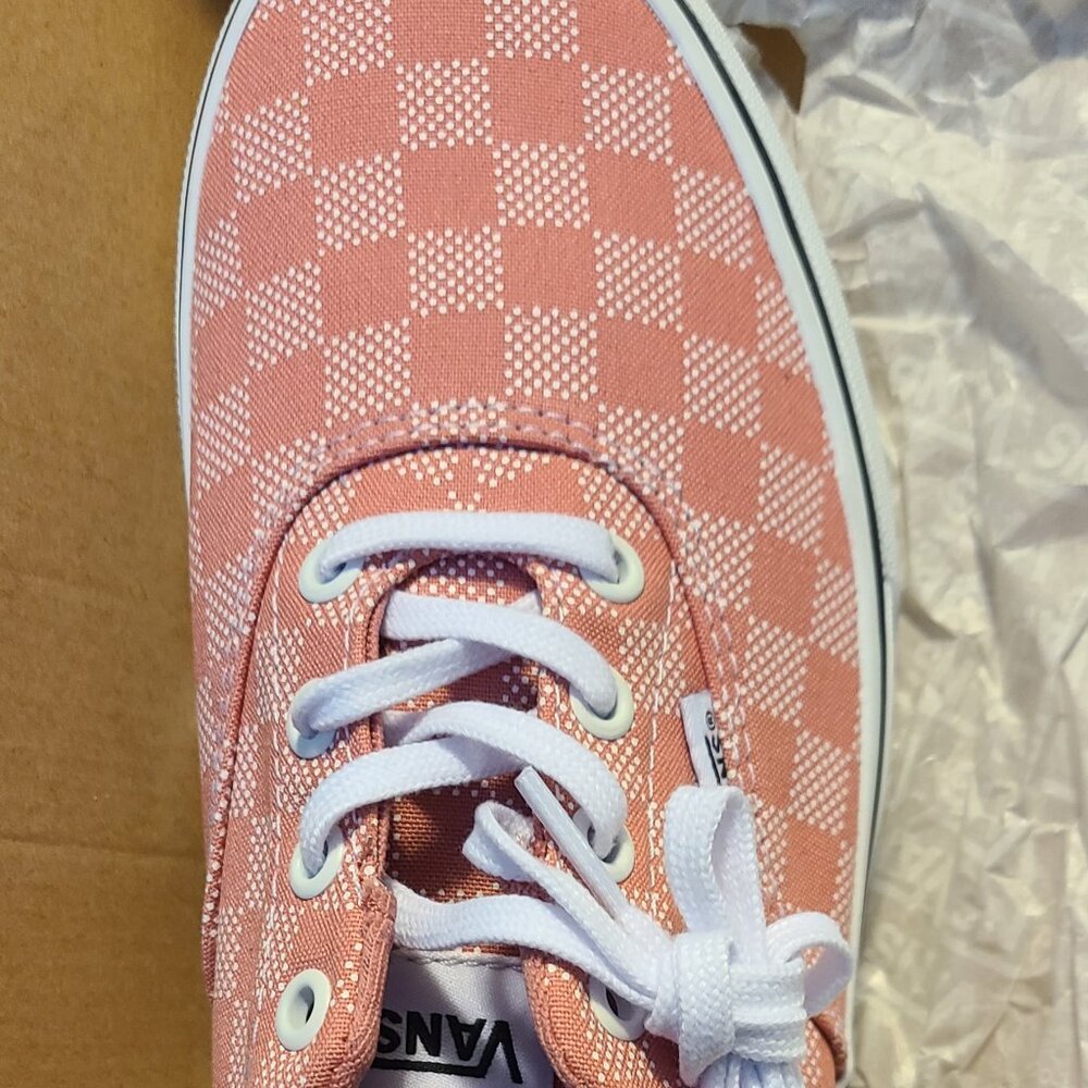 Pink Checkered Vans Lace-Ups — Size 10